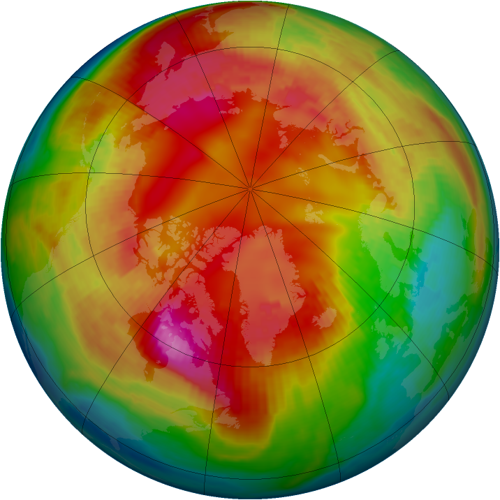 Arctic ozone map for 16 February 2001